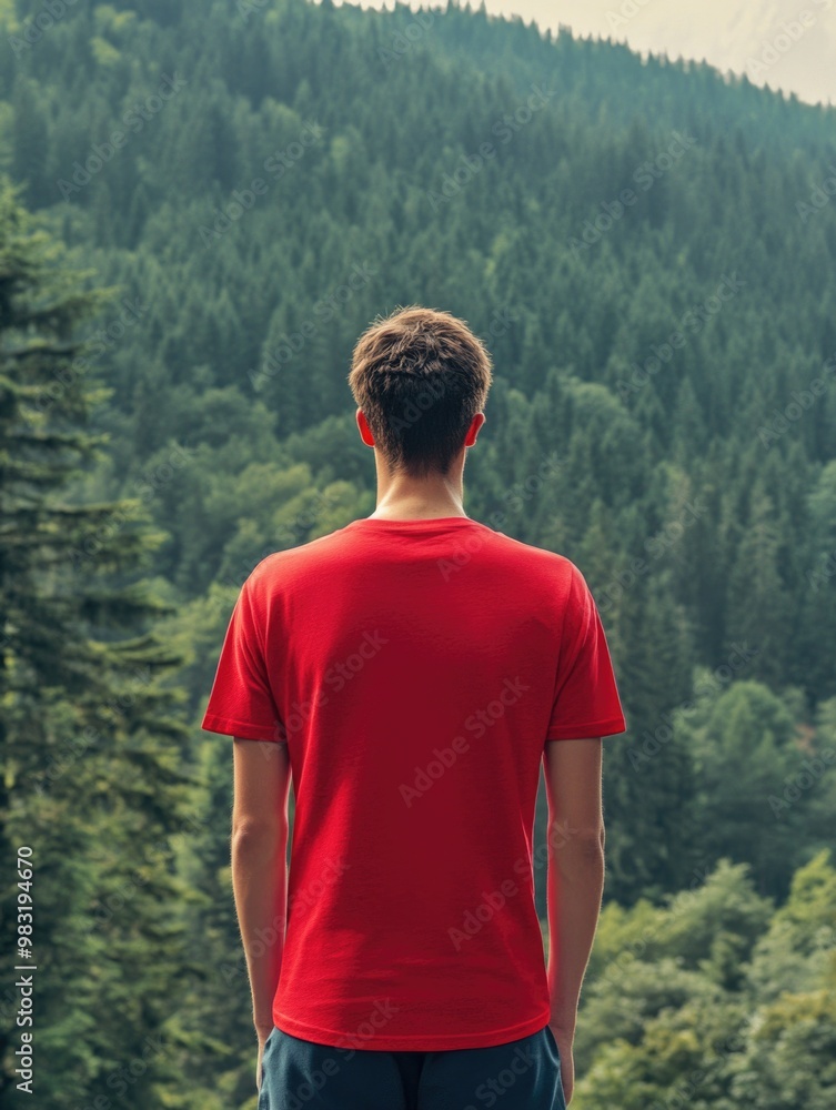 Serene Landscape with Athletic Profile Serene Landscape with Athletic Profile