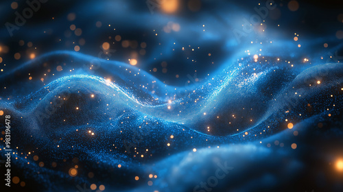 Blue abstract background , translucent texture lies in waves, light and darkness