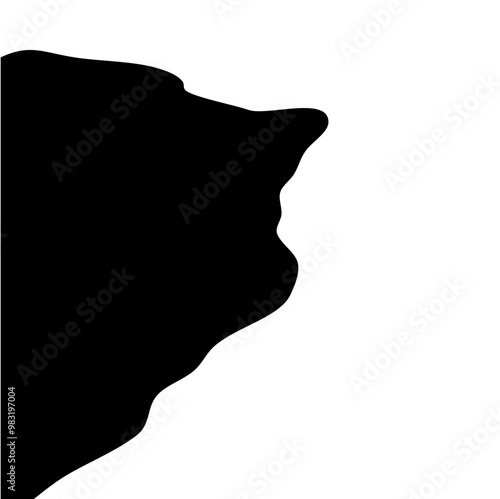 Steep cliff edge vector silhouette