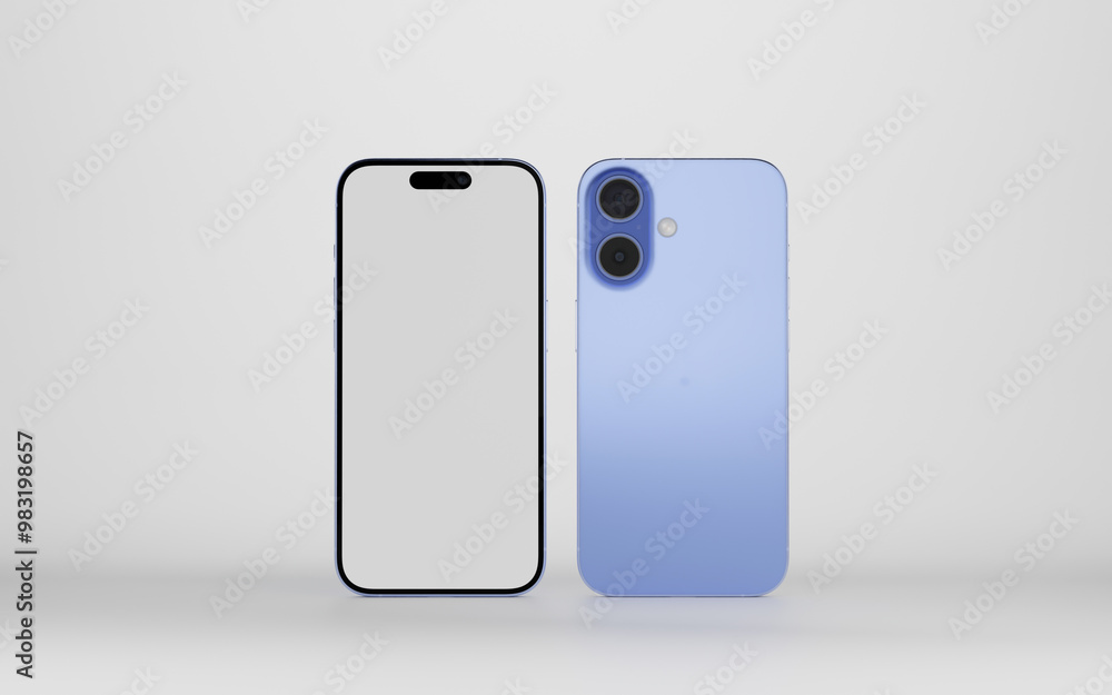 Smartphone with a blank screen on a white background. Smartphone mockup closeup isolated on white background. Smartphone with a blank screen on a white background. Smartphone mockup closeup isolated on white background.