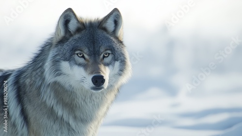 Majestic Wolf in the Snowy Wilderness photo