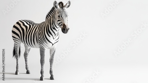 Realistic Zebra Illustration on White Background
