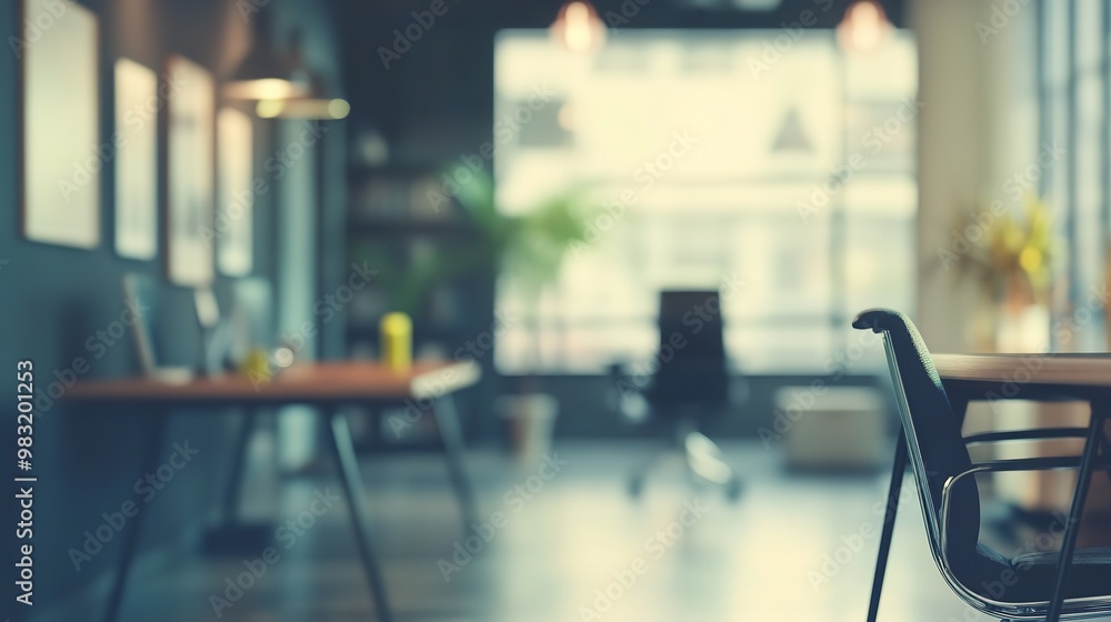 custom made wallpaper toronto digital"Subtle and Elegant Office Interior: Blurred Workspace with a Soft Focus Effect"