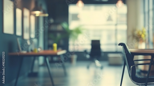 Wallpaper Mural "Subtle and Elegant Office Interior: Blurred Workspace with a Soft Focus Effect" Torontodigital.ca