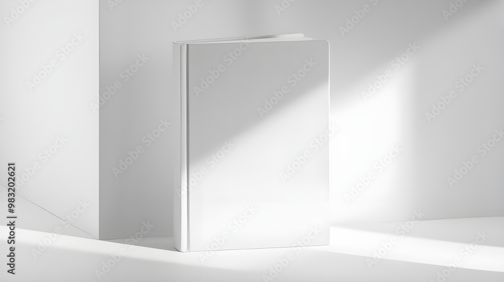 Blank Book Mockup with Light and Shadow on White Background Blank Book Mockup with Light and Shadow on White Background