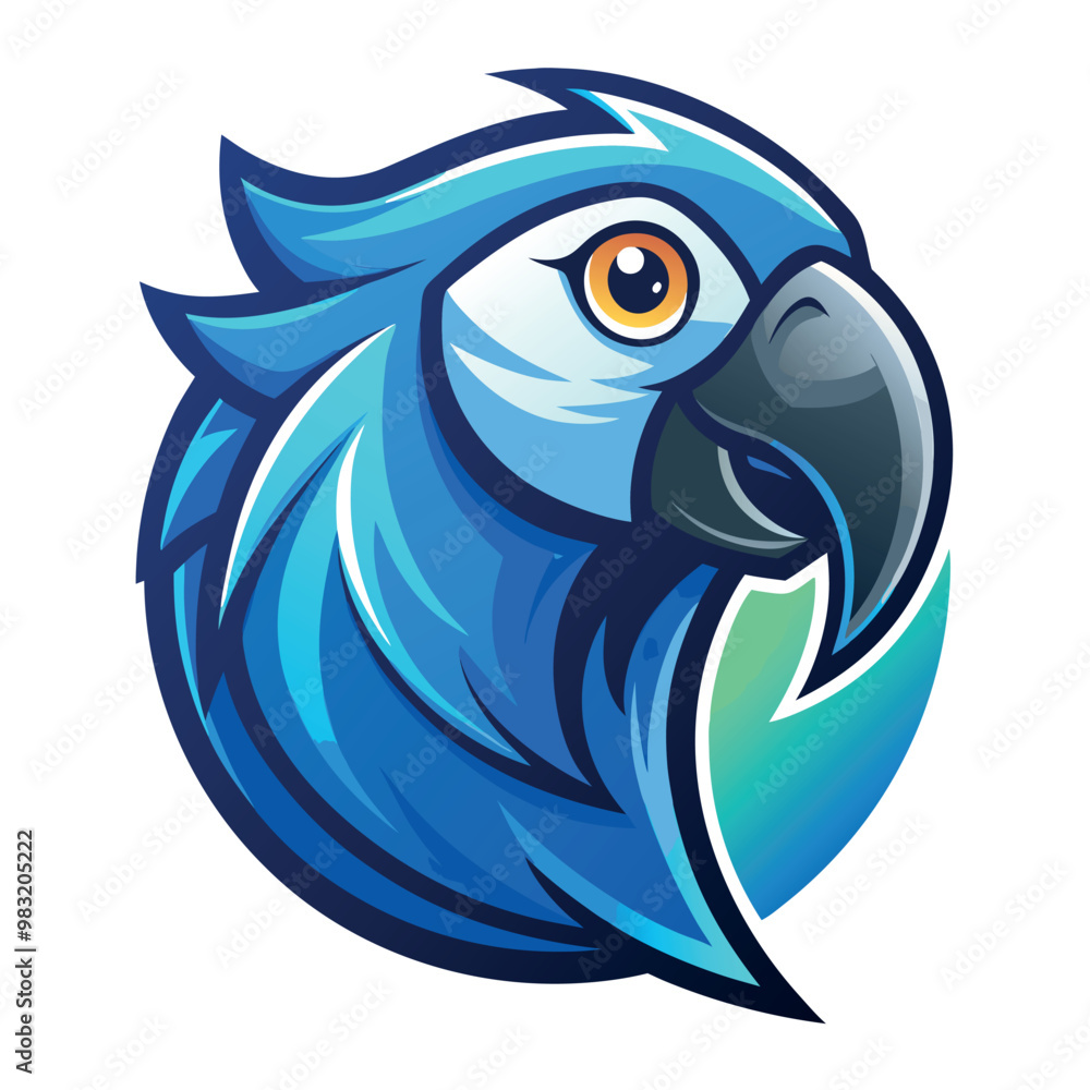 Cockatoo bird logo Parrot Mascot illustration blue macaw bird Character Design Cockatoo bird logo Parrot Mascot illustration blue macaw bird Character Design