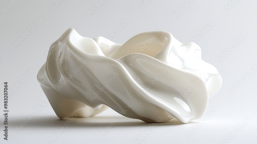 White Ceramic Sculpture: Abstract Form and Minimalist Design White Ceramic Sculpture: Abstract Form and Minimalist Design
