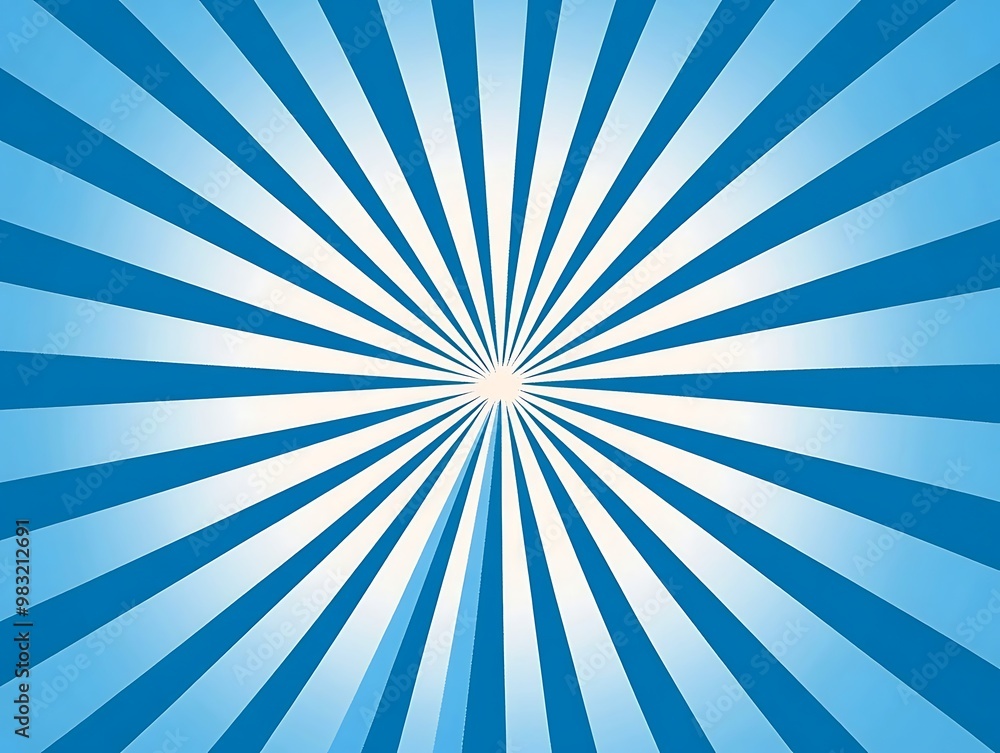 Fototapeta premium Abstract starburst comic lines, sleek blue and white background, energetic and modern feel. 