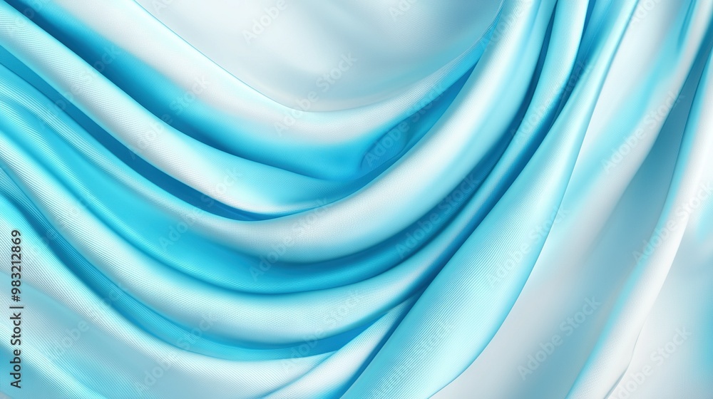 A close-up photo of a blue and white cloth with a wavy pattern on the top of it A close-up photo of a blue and white cloth with a wavy pattern on the top of it