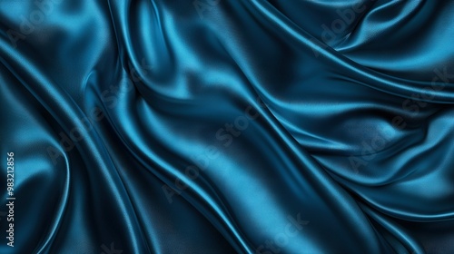 Wallpaper Mural   A detailed image of a dark blue fabric featuring an intricate, wavy pleated pattern Torontodigital.ca