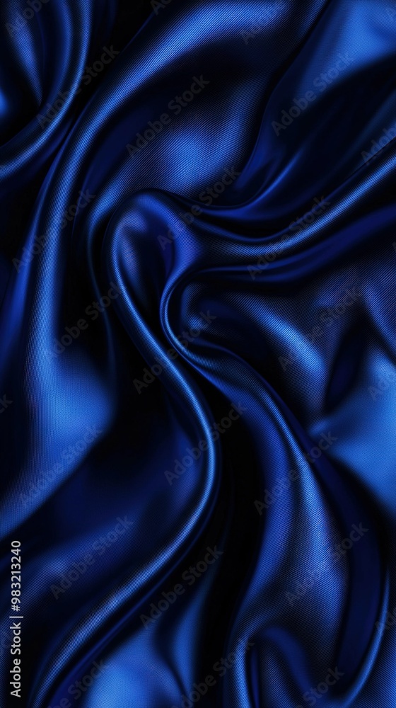 Obraz premium A blue fabric with a wavy pattern on both sides