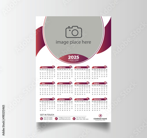 Modern 2025 Simple Calendar Planner Design
