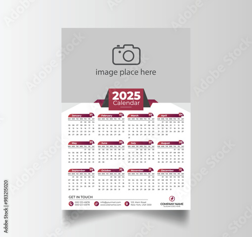 Modern 2025 Simple Calendar Planner Design