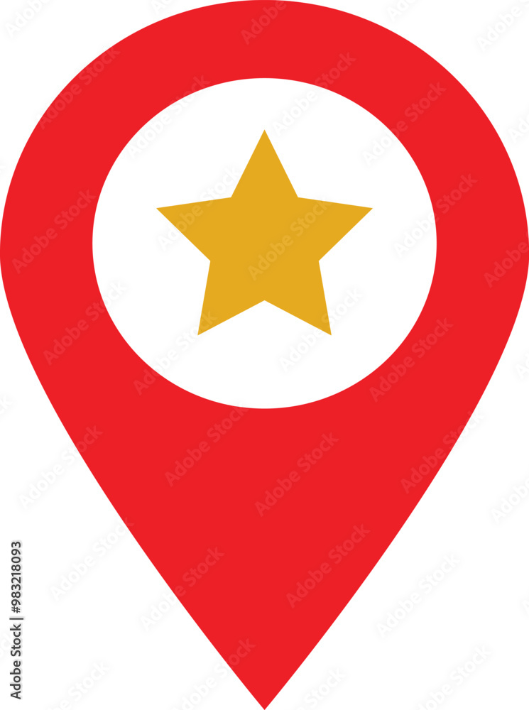 Favorite location icon . Red location pin with star icon . Map pointer with star icon vector Favorite location icon . Red location pin with star icon . Map pointer with star icon vector