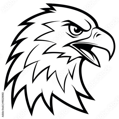 Dynamic vector illustration of an eagle's head photo