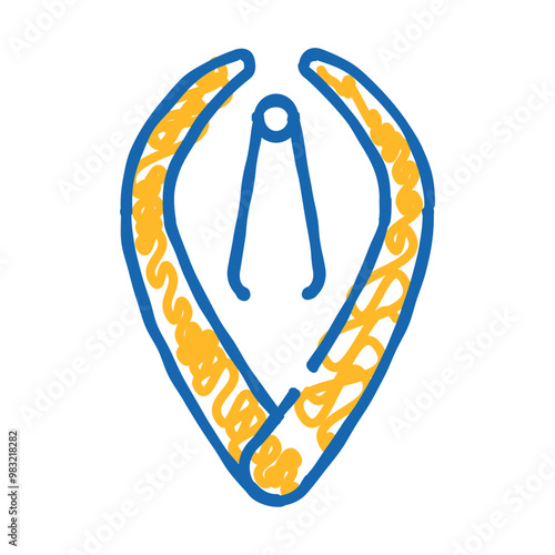 calipers pottery tool doodle icon sketch vector. calipers pottery tool sign. isolated symbol illustration