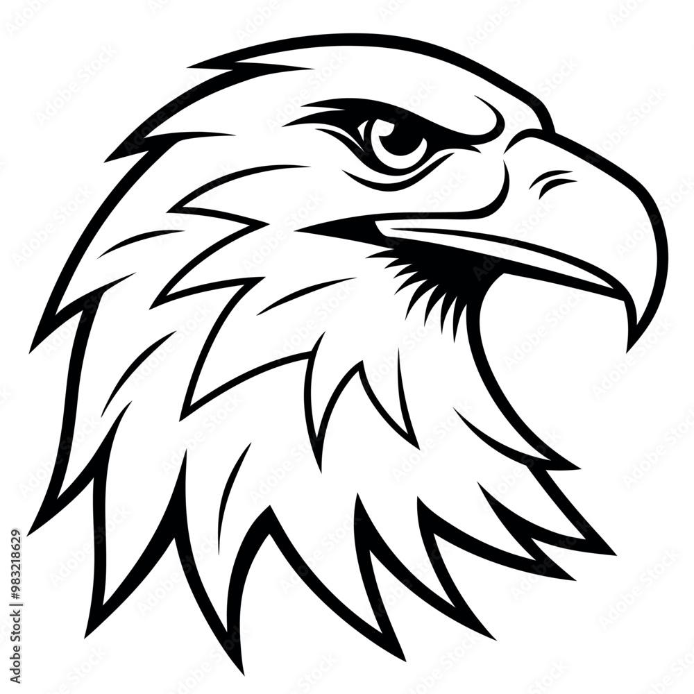 Obraz premium Dynamic vector illustration of an eagle's head
