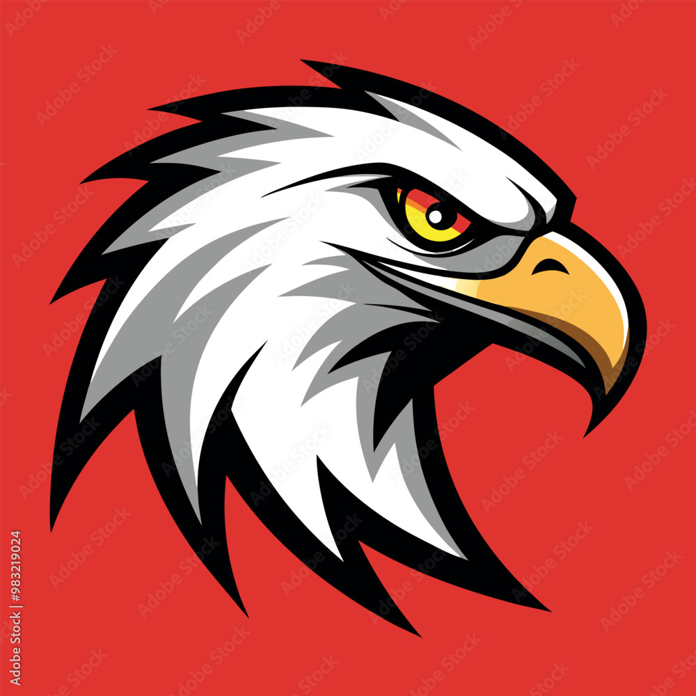 Obraz premium Dynamic vector illustration of an eagle's head
