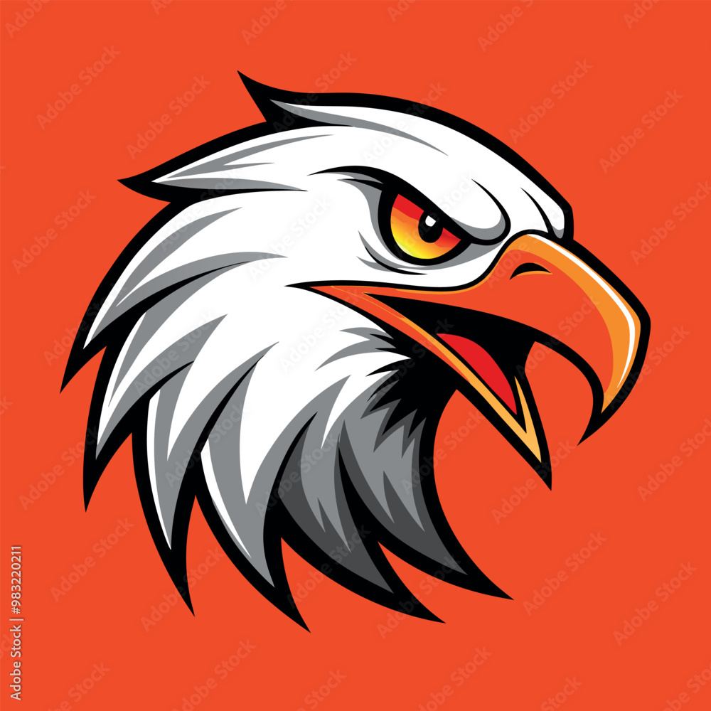 Obraz premium Dynamic vector illustration of an eagle's head