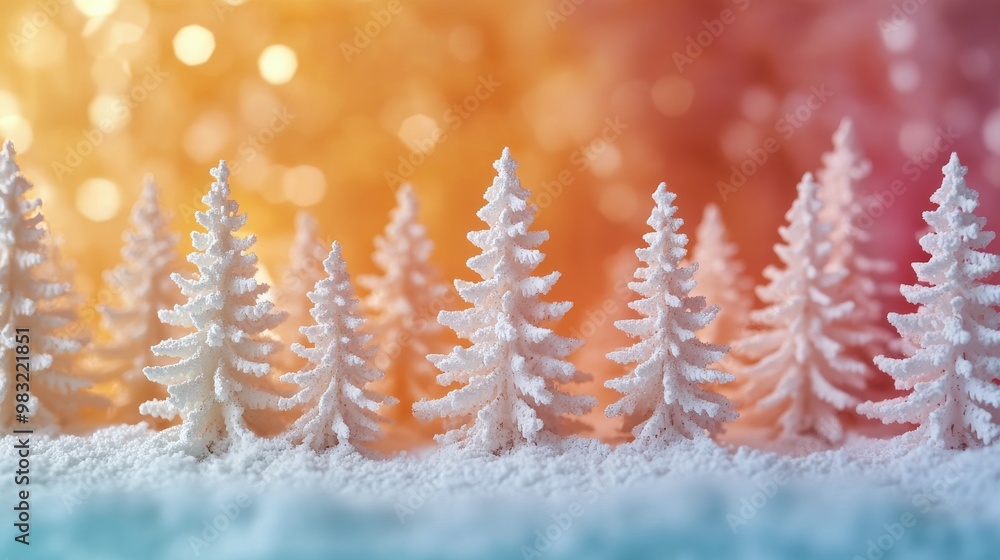 Elegant Christmas ornaments hanging over snowy backdrop with holiday decorations Elegant Christmas ornaments hanging over snowy backdrop with holiday decorations