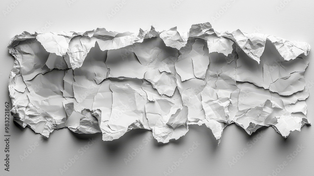 A crumpled sheet of white paper against a gray background. A crumpled sheet of white paper against a gray background.
