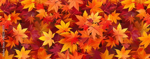 A large collection of orange leaves on a background. The leaves are scattered all over the image, creating a sense of abundance and natural beauty. The colors of the leaves are vibrant