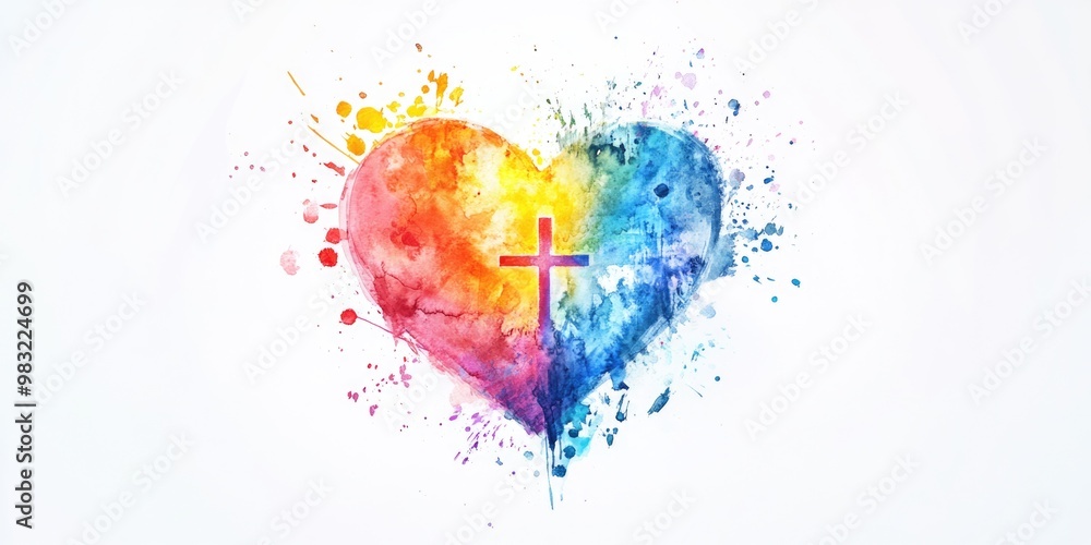 Fototapeta premium Colorful Rainbow Heart Graphic