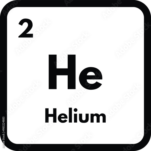 Helium chemical element icon isolated on white background . Helium icon vector