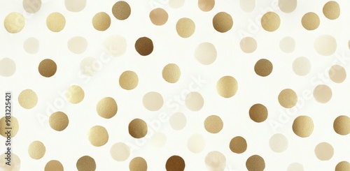 Colorful polka dots in varied sizes scattered against a white background for ...