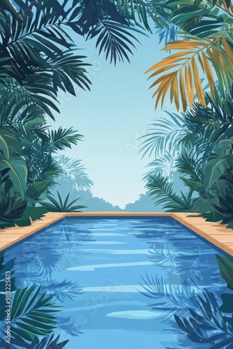 Serene indoor swimming pool with reflective water surface during daylight hours