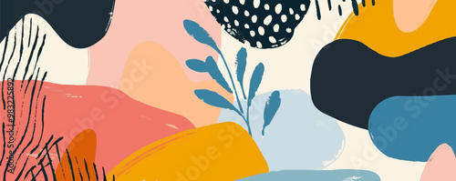 Abstractly minimalistic whimsical shapes, Vector flat minimalistic isolated illustration