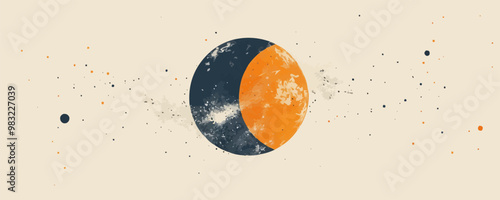 Yin-yang harmony symbolizing the interconnected duality of the universe. Vector flat minimalistic isolated illustration.