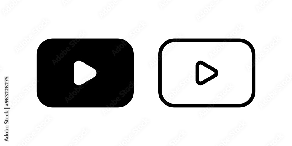 Video Player icon set. flat illustration of vector icon on white background Video Player icon set. flat illustration of vector icon on white background