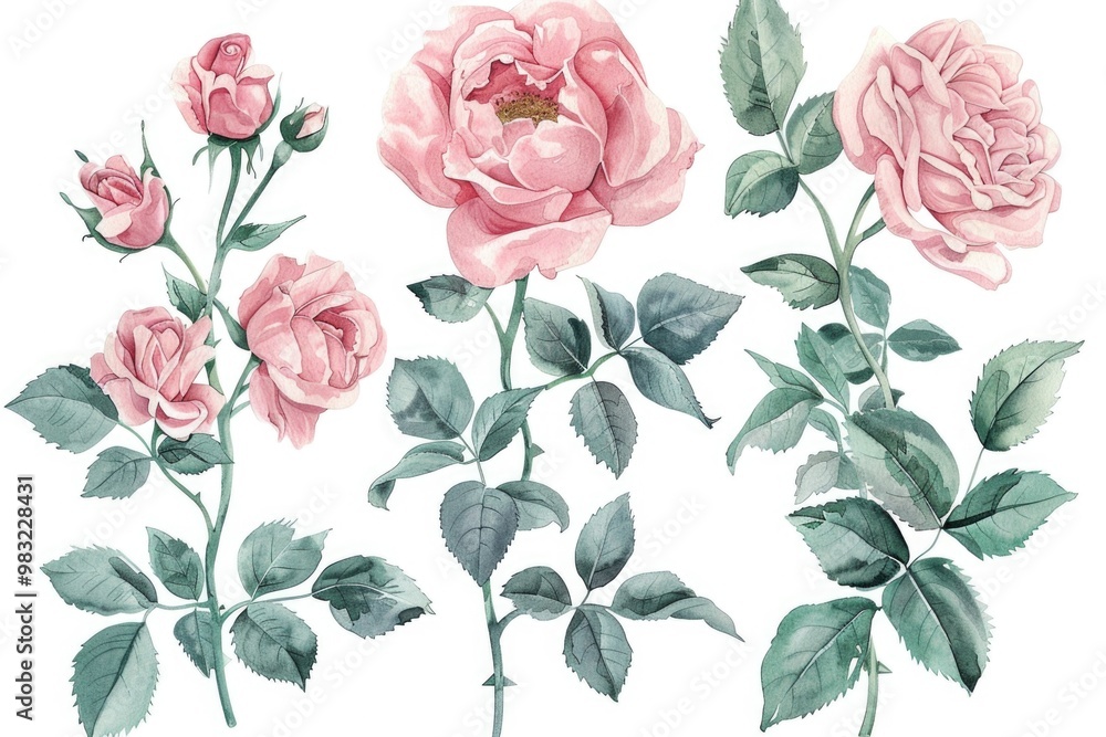 A cluster of pink roses surrounded by green leaves A cluster of pink roses surrounded by green leaves