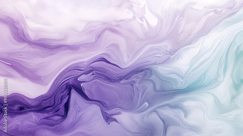 Soft fluid waves of lavender and pale mint blending gently into each other, creating a soothing, abstract background. Soft fluid waves of lavender and pale mint blending gently into each other, creating a soothing, abstract background.