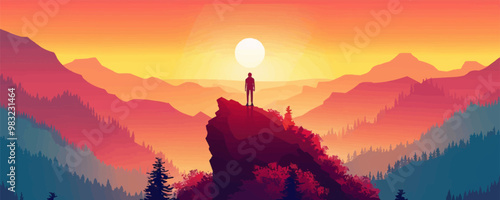 Inspirational poster with a motivating quote. Vector flat minimalistic isolated illustration.