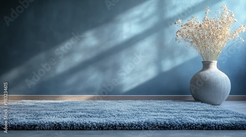 Colorful area rugs neatly rolled in a spacious home decor store showcasing va...