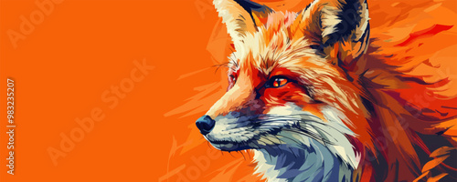 Fox portrait. vector simple illustration