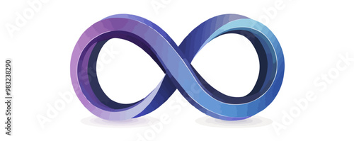 Elegant infinity sign with continuous loops on a white background, Vector flat minimalistic isolated illustration