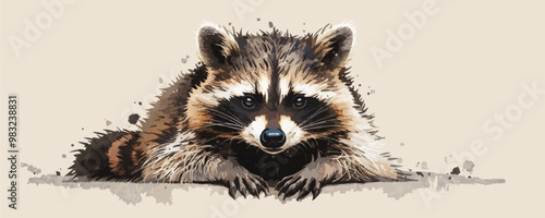 raccoon. vector simple illustration
