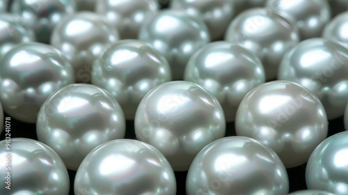 Elegant display of lustrous pearls arranged beautifully on a soft background in natural light