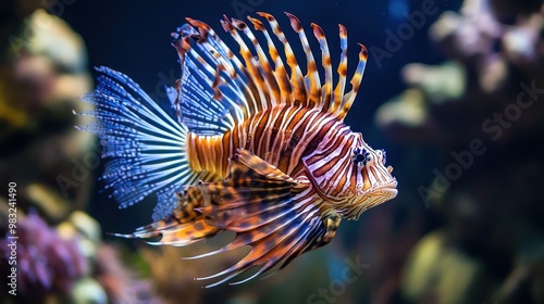 Striped Lionfish with Fanned Fins