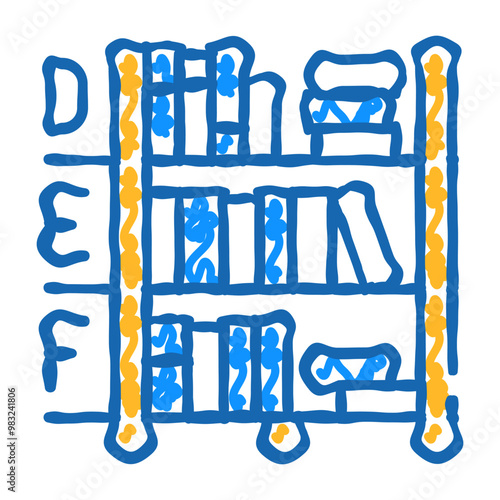 library shelves doodle icon sketch vector. library shelves sign. isolated symbol illustration