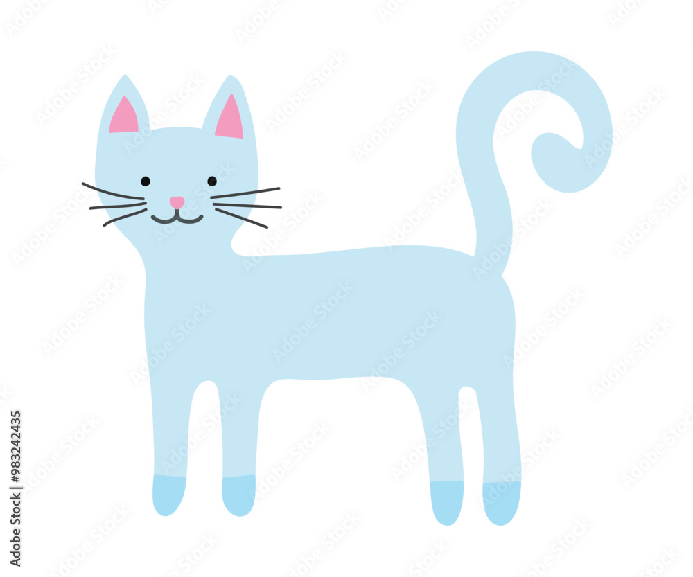 Set with cute cats isolated on white background. Vector illustration Set with cute cats isolated on white background. Vector illustration