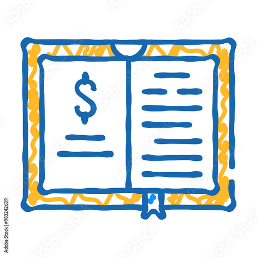 business literature doodle icon sketch vector. business literature sign. isolated symbol illustration