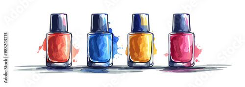 Nail polish on a white background. Vector flat minimalistic isolated illustration.