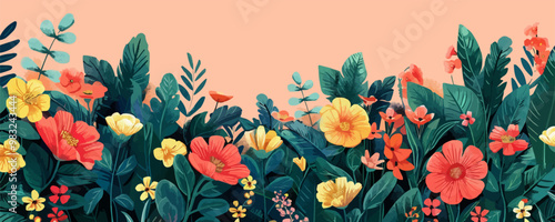 Floral background, Floral composition Hand drawing. vector simple illustration