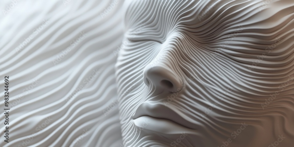 Contemporary 3D-Printed Head Sculpture Contemporary 3D-Printed Head Sculpture