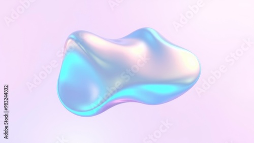 Abstract liquid shape of holographic metal.