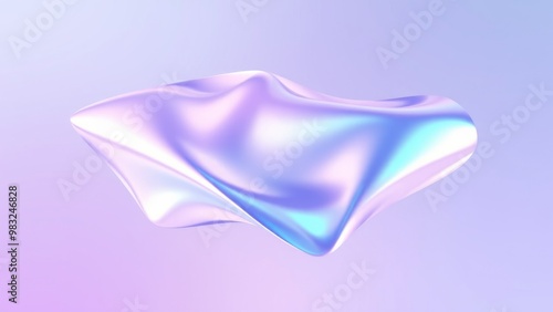 Abstract liquid shape of holographic metal.